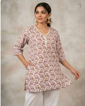 Pastel Floral Print Cotton Casual Top