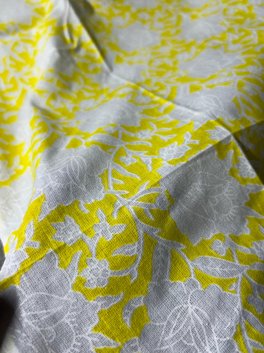 Mustard/Lemon Yellow Summer Floral Cotton Tunic