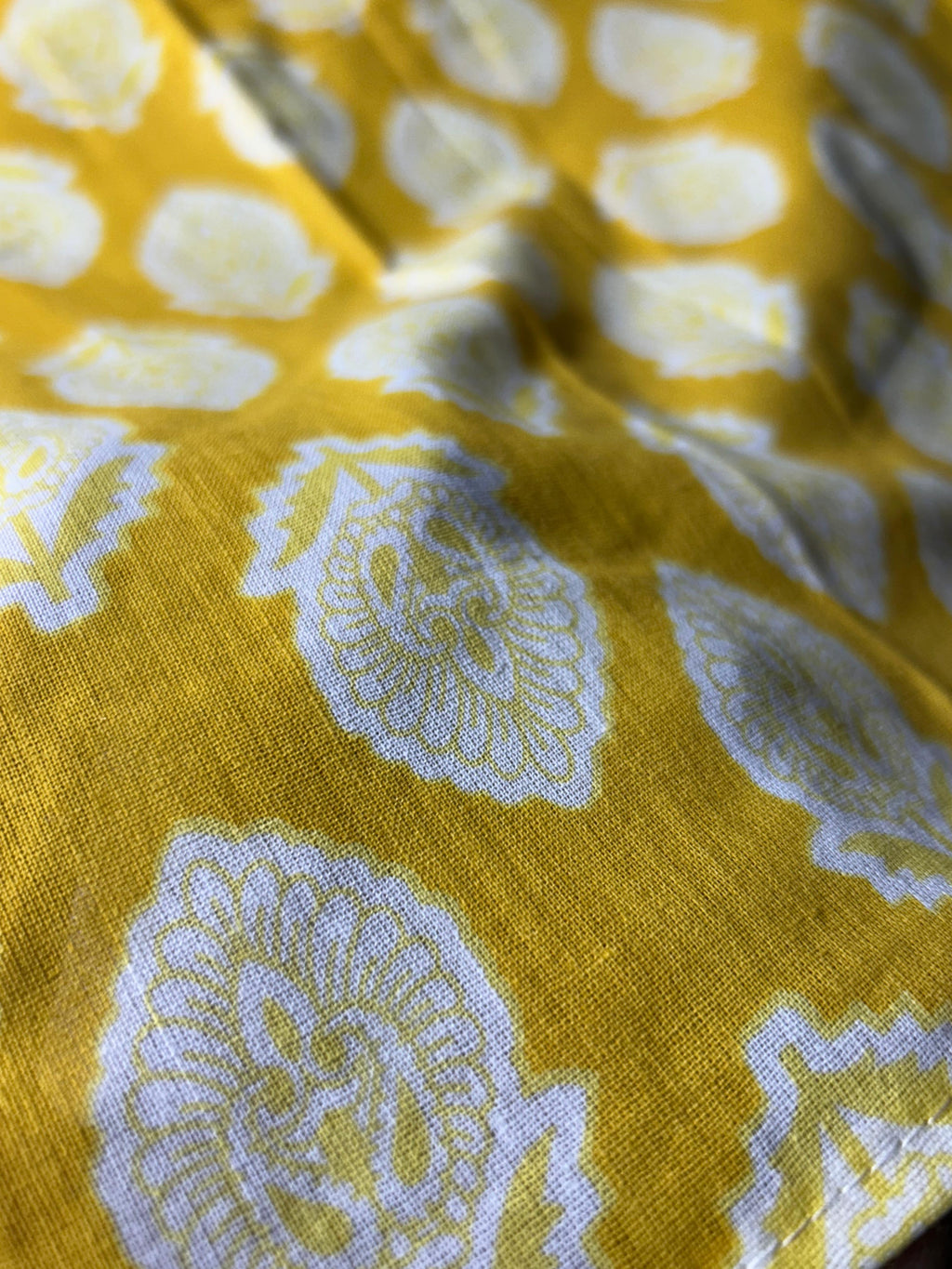 Vibrant Yellow Floral Print Cotton Casual Top