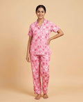 Trend-Setter Women's Pink Heart-Patterned Night Suit