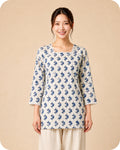 Classic Blue & Ivory Ethnic Kurti