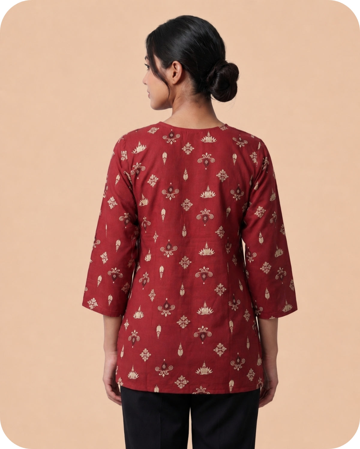 Elegant Maroon Ethnic Printed Kurti for Women