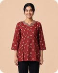 Elegant Maroon Ethnic Printed Kurti for Women